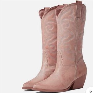 Steve Madden Pink Leather Cowboy Boots